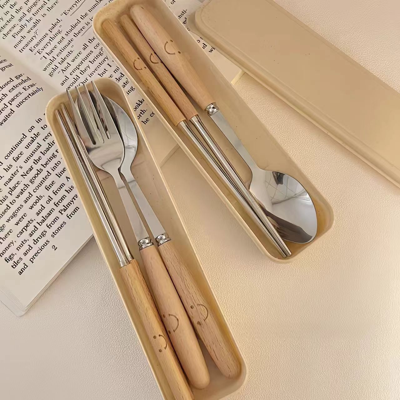 ins可爱筷子勺子叉子收纳盒