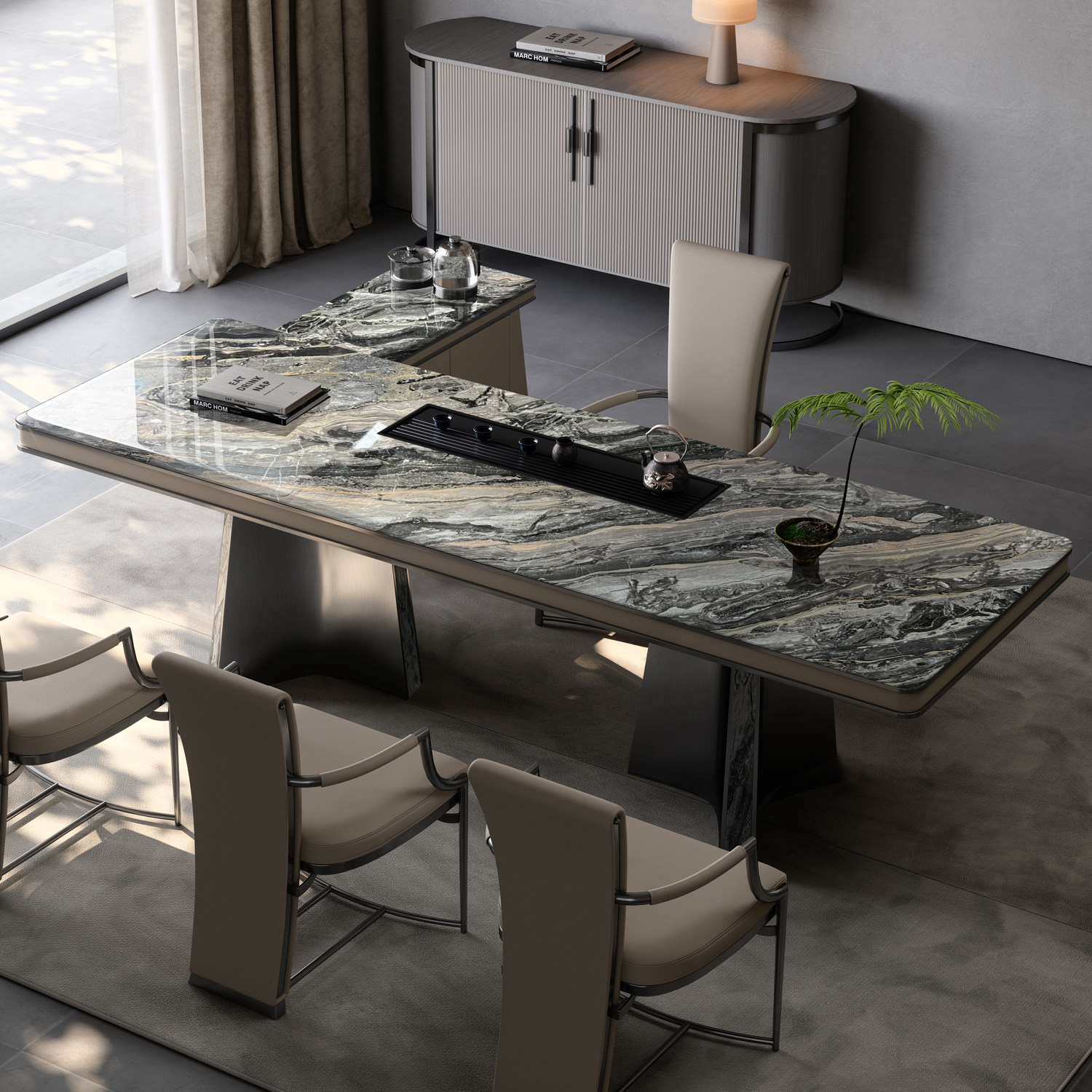 加澄威尼斯棕奢石茶桌大茶台简约泡茶桌办公室茶室奢石茶桌椅组合,住宅家具,家用茶台/茶桌,淘宝优惠券,粉丝福利购,淘宝优惠卷