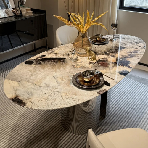 天然潘多拉奢石餐桌轻奢定制选板