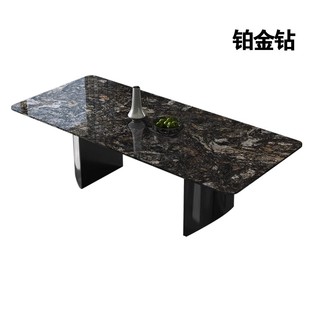 加澄天然铂金钻奢石餐桌轻奢高端定制大小尺寸别墅天然大理石饭桌
