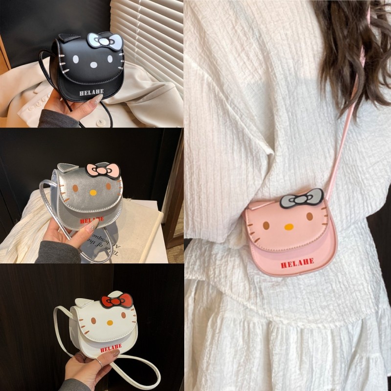 KT小猫咪马鞍包可爱小孩百搭时尚斜挎包男女童卡通迷你洋气零钱包