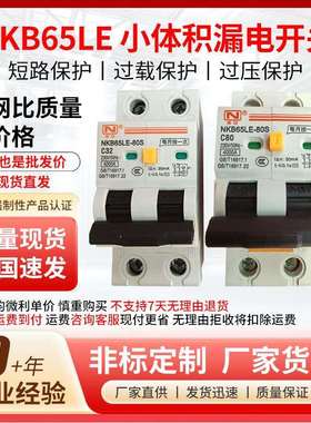 南冠NKB65LE系列 2P小体积漏电开关漏电保护器微型佛山现货直发