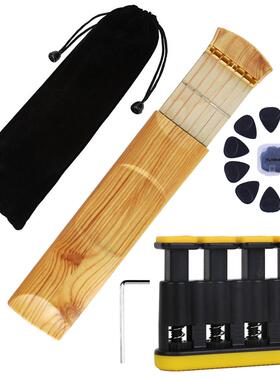 厂家直销 6品口袋吉他右手木纹色 美妙拨片黑色 手指训练器MF4-1