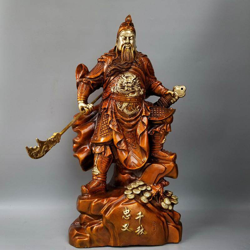 铜武财神关帝圣君忠义千秋关公关二爷家居办公铜器饰品摆件