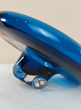 轻奢蓝色琉璃水果盘现代简约现代客厅茶几餐厅餐桌样板间装饰摆件