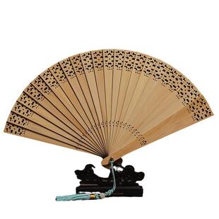 崖柏苏扇大窗棂折扇子实木镂空乘凉非遗送礼艺铭仙苑古典工艺摆件