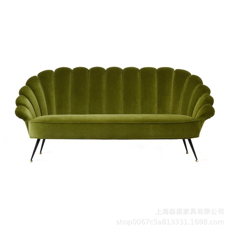 法式复古丝绒布艺小户型沙发