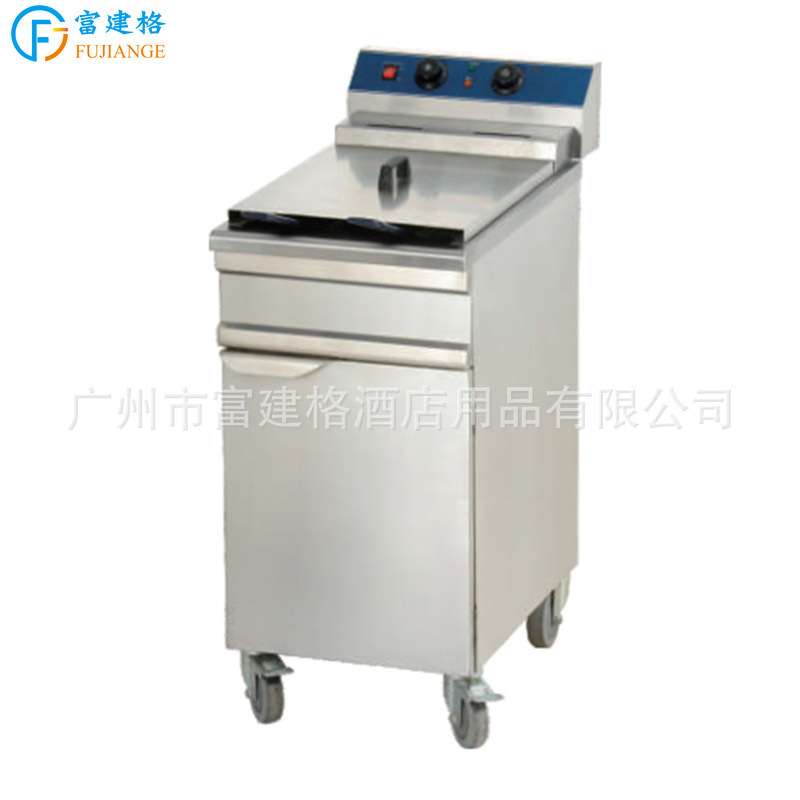 不锈钢商用立式单缸双筛电炸炉加强加厚油炸机汉堡店餐饮炸鸡薯条