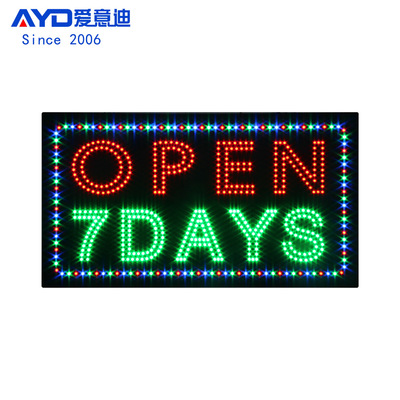 厂家供应亚克力广告牌发光营业灯牌 LED OPEN 7DAYS SIGN 60x30cm