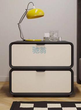 fLE床头柜实木小型轻奢高级新款收纳奶油简约现代家用床边柜卧室