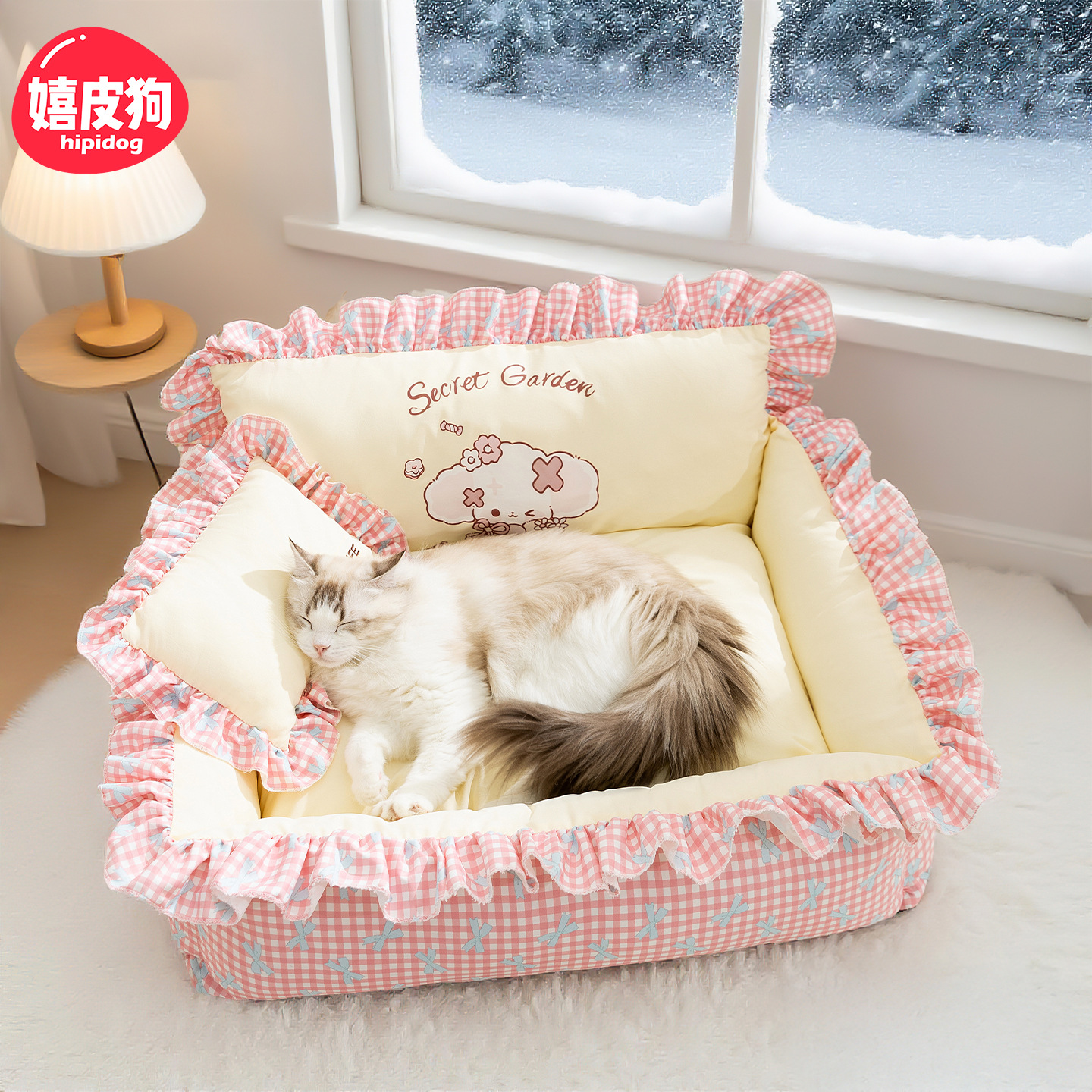 25年新款猫窝可拆洗秋冬季保暖开放式猫床狗床通用狗窝宠物沙发床