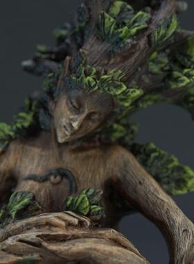 跨新品树人与境雕鸟像树脂20230702工艺品桌面装饰花摆件园森林女