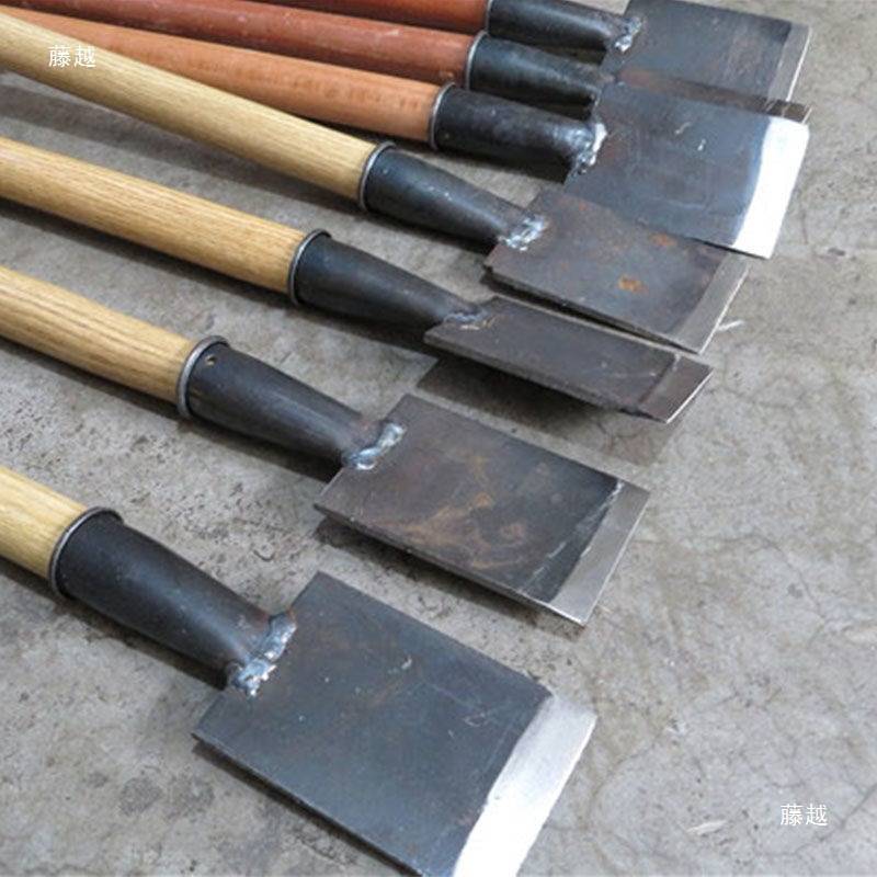 子铲子铲地面小铁铲地8cm锰钢铲刀水泥清洁工带铲刀加长超硬木柄