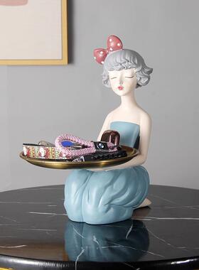 创70058意欧式玄关放钥匙摆收纳件树户脂轻水奢家居入进门果托盘