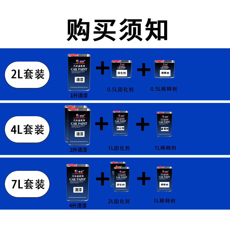 汽车清漆a固化剂套装汽车光油清漆高硬度清漆罩光油清漆快干清漆