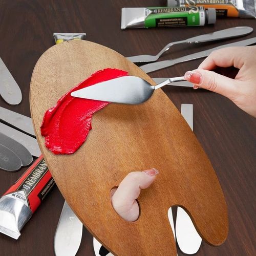 凡高画材油画h刀一体式马氏体全钢手柄丙烯颜料油画棒刮刀软性超