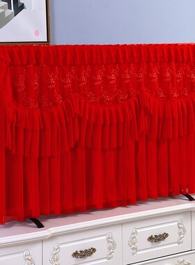 47电视机罩50液晶42英寸60挂式48防尘套55布艺32X欧式蕾丝红色