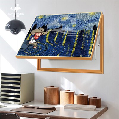 世界名画创意梵高作品遮挡电表箱装D饰画抽象挂画总开关电源免打