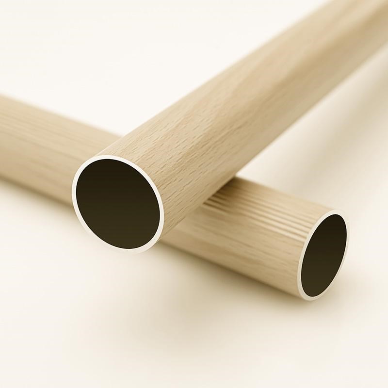 日式原木风轻奢铝合金窗帘罗马杆民G宿风单双杆侧装顶装客厅卧室