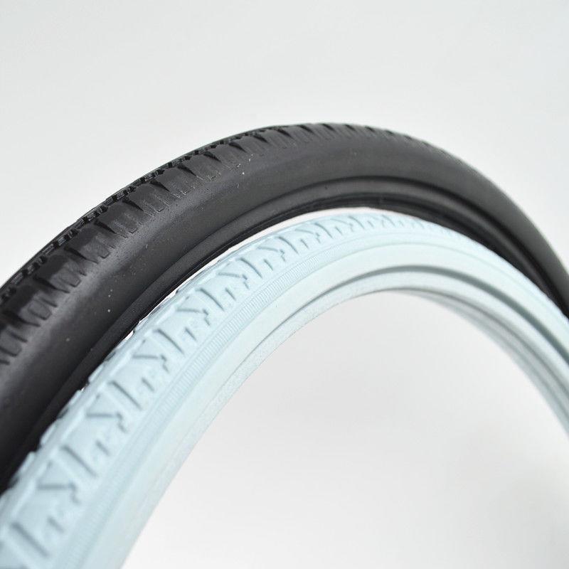 轮椅车轮胎20/22/24x1 3/8实心胎E16x1.75黑色灰色免充气实心轮椅