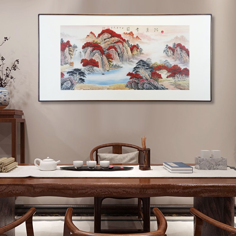 铜雕画 《鸿f运当头》装饰画 客厅书房茶室背景画 沙发背景画 挂