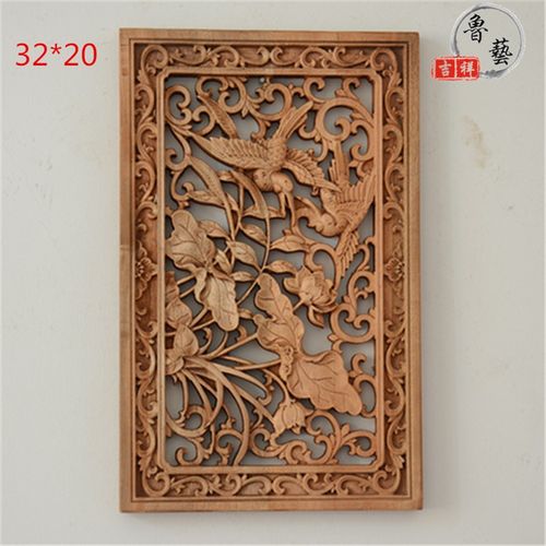 新款东阳木雕挂件香樟实木板雕刻仿古工艺品P背景墙壁装饰方形龙