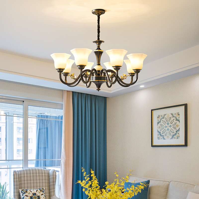 后现代餐厅吊灯全铜轻奢水晶灯简约大气高档长条网红北欧饭厅灯具