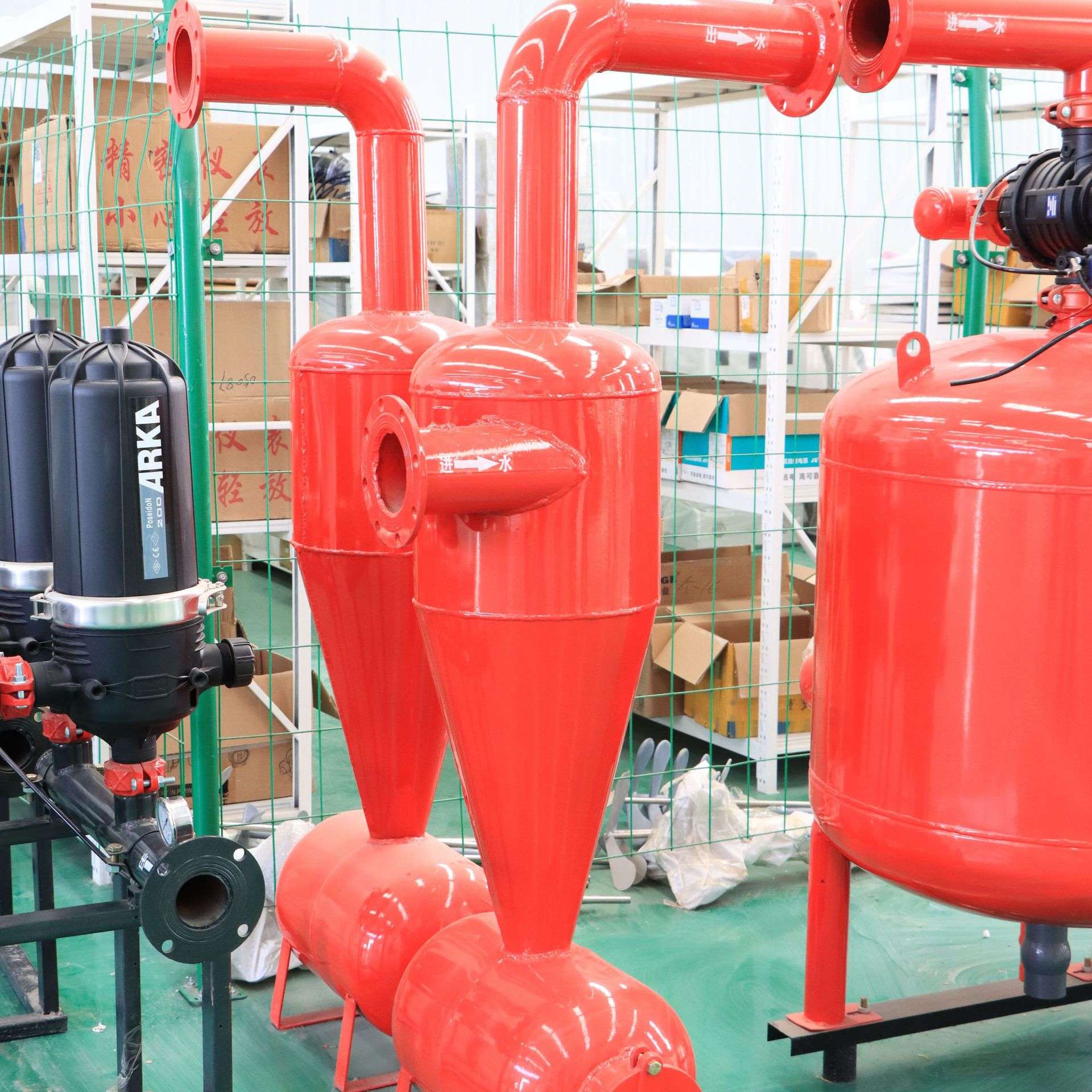 加工离心过滤器立式过滤器蓄水池井水泥沙过滤钢制沙石离心过滤器