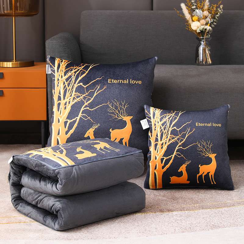 加厚抱枕被子两用懒人被二合一折叠汽车靠垫办公室午睡枕头被