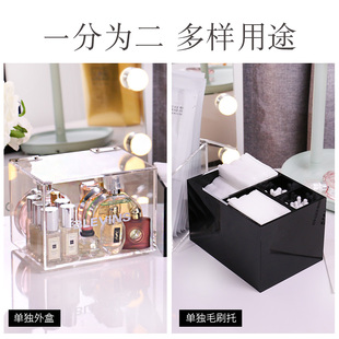 ins防尘透明多功能 棉签化妆棉欧式亚I克力化妆品收纳盒小便携桌