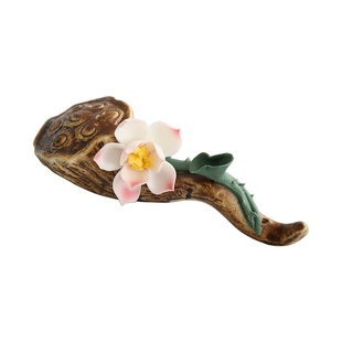 手工迷你茶道零配茶匙架搁置架z莲花茶架茶宠摆件精品陶瓷茶玩茶