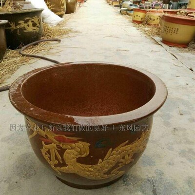 龙缸花盆 沙f缸盆 户外花盆 大型铁树盆 大型树桩盆景盆圆形大花