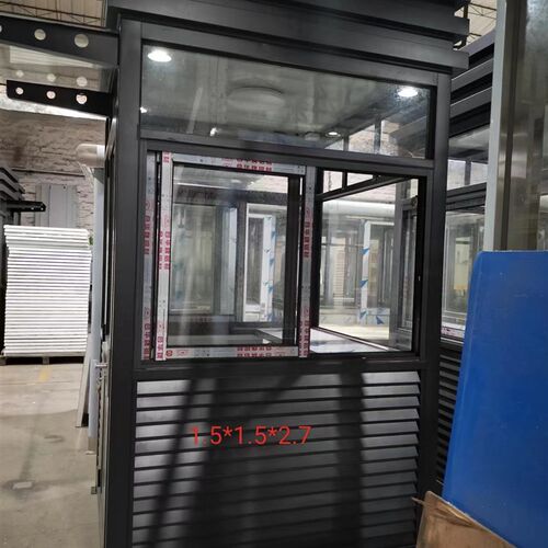 厂家直销四柱钢结构保安亭值班室岗亭 站I岗亭 真石漆雕花板收费