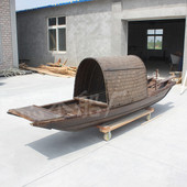 乌篷船装 木船手划船仿古木船摄影道具船景观船餐 饰船g观光船欧式