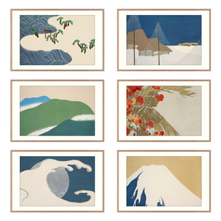 【神坂雪佳】日式装饰画艺术家版画客厅餐厅玄关T卧室茶室创意挂
