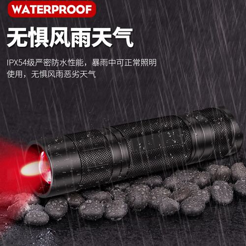 红光绿光超亮手电筒聚光远射养y蜂夜搜户外探险防水迷你可调焦手