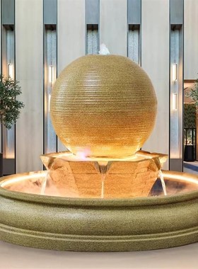 风水球流水摆件循环水喷泉v鱼池缸公司酒店大堂水景庭院造景水幕
