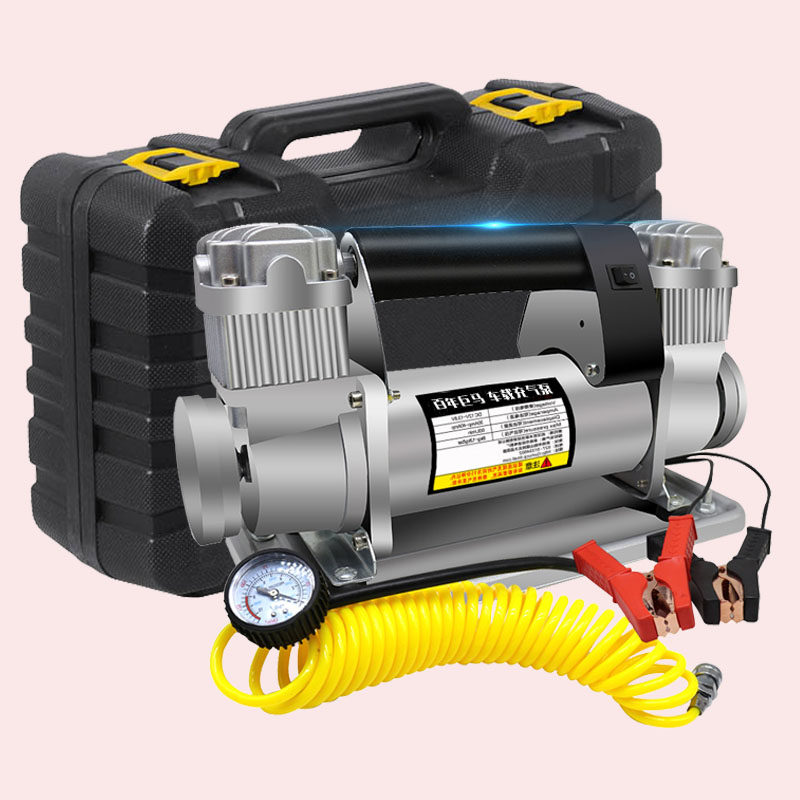 百年巨马车载充气泵双缸12v220v2E4v大功率货车农用越野轮胎打气