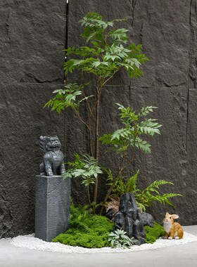 中式室内a仿真造景绿植落地摆件组合公司酒店开业大厅装饰高档送