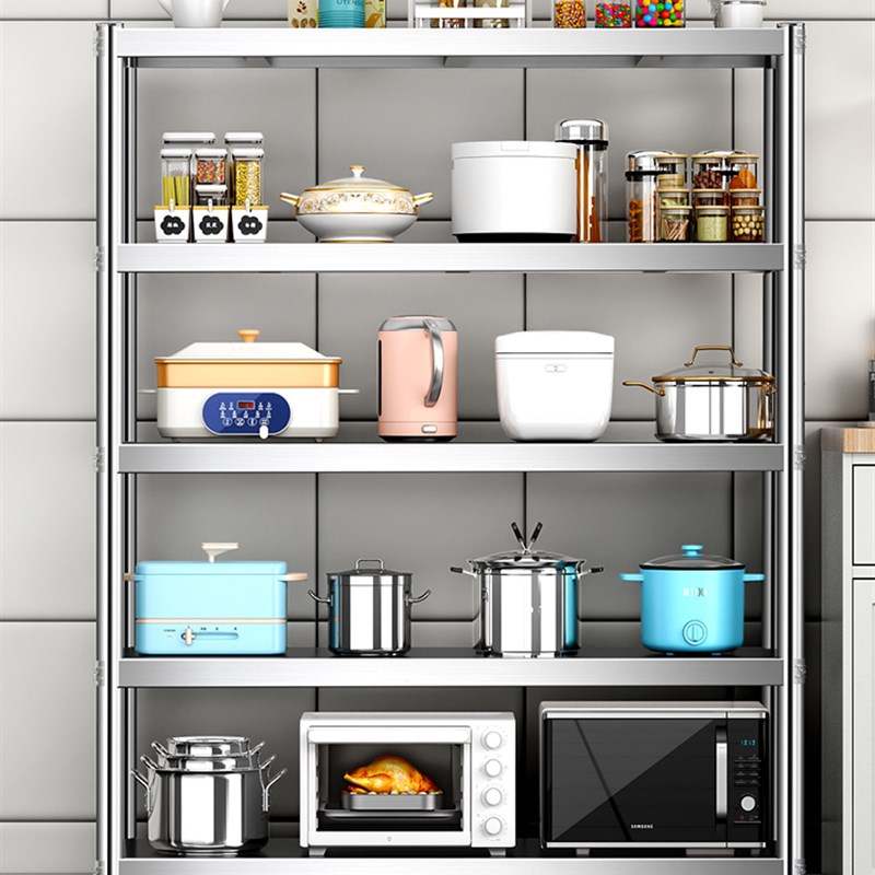 商用不锈钢货架多层仓库仓储后厨厨房落地饭店架S子超强承重置物