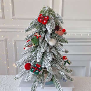 圣诞季 圣诞礼物盒麋鹿松树毛毡球挂串I圣诞树装饰节日场景挂饰串
