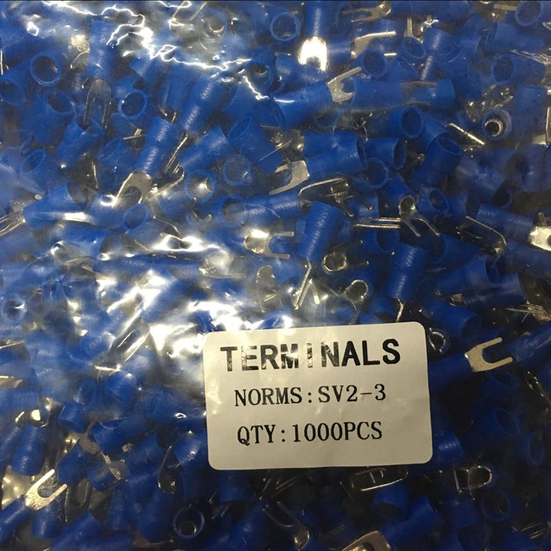 SV引进预绝缘叉形冷压接线端头SV2-3 叉型接线端子 1W000只 黄铜