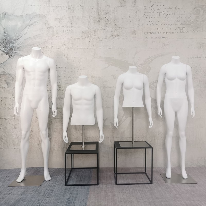 男女无头a模特道具全身平头模特橱窗陈列展示哑光男女半身台模道
