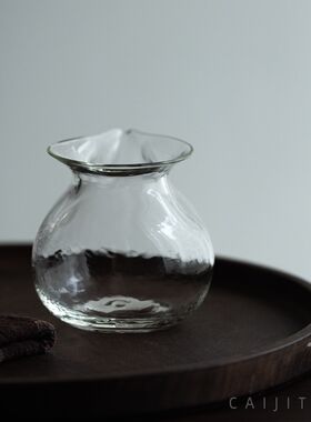 彩集棠 微缍纹i玻璃公道杯 防烫手分茶器耐热茶海高档日式匀汤杯