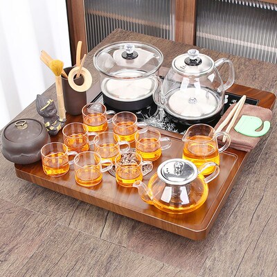 小号茶盘一体茶台烧水壶底部上水全自动茶具N套装家用客厅茶海木