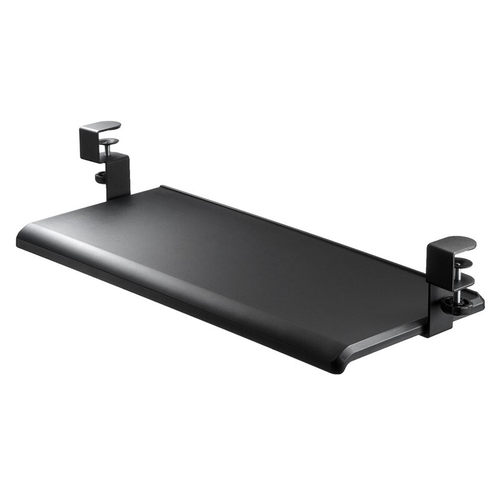 键盘托架免打孔免l安装滑轨可移动倾斜夹桌懒人挂架电脑支架收纳