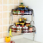 免组装 不锈钢厨房置物架s壁挂调料架调味品收纳多层架转角架角落