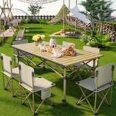 露营野餐M摆地摊专用桌子桌椅套 户外折叠桌超轻便携式 可升降