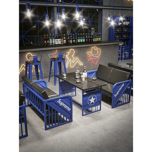 酒吧清吧卡座沙发工业风s甜品奶茶店商用接待洽谈创意铁艺桌椅组