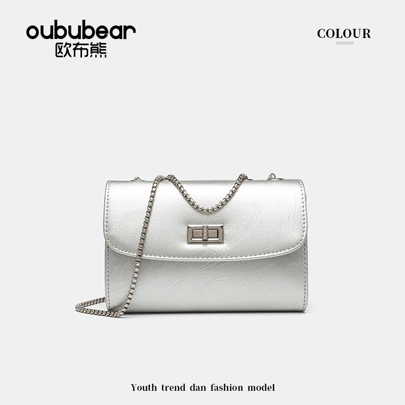 oububear/欧布熊2025年新款通勤款女包高质感单肩斜跨链条女包